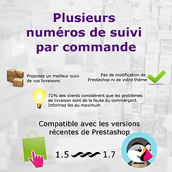 Associer plusieurs num&eacute;ros de suivi par commandes pour PrestaShop