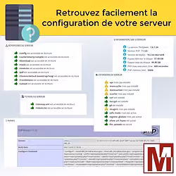 Module gratuit PrestaShop thirtybees d'affichage de la configuration de votre serveur