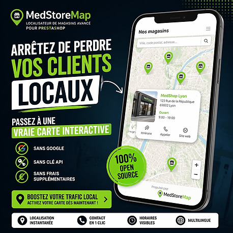 MedStoreMap - Localisateur de magasins avancé