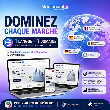 PrestaShop multi boutique, une langue par boutique
