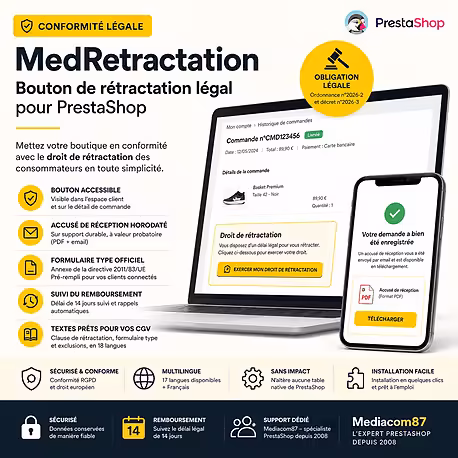MedRetractation - Bouton de rétractation légal - conformité au droit de rétractation