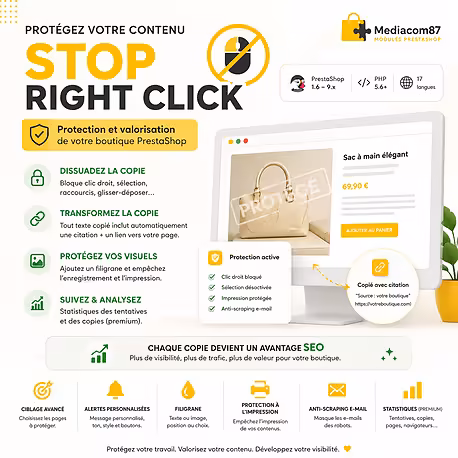 Module Prestashop pour Bloquer le clic droit