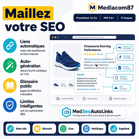 MedSeoAutoLinks - Maillage interne automatique & glossaire SEO public